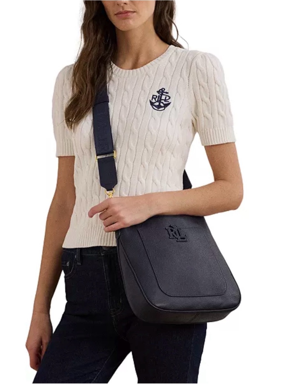 Lauren Ralph Lauren Cameryn Pebbled Leather Small Crossbody NWOT